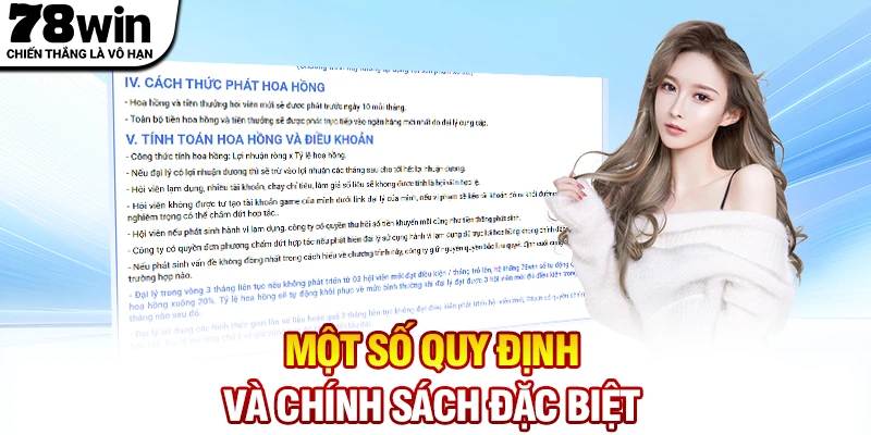 Một số quy định và chính sách đặc biệt của đại lý 78WIN